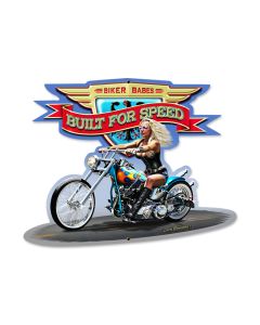 Built For Speed, Motorcycle, Custom Metal Shape, 17 X 13 Inches