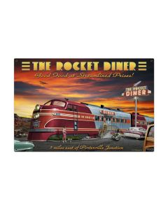 Rocket Diner, Food and Drink, Metal Sign, 36 X 24 Inches