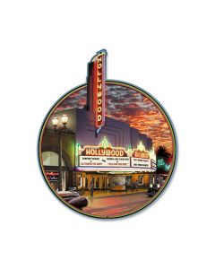 Hollywood Theater, Travel, Custom Metal Shape, 12 X 15 Inches