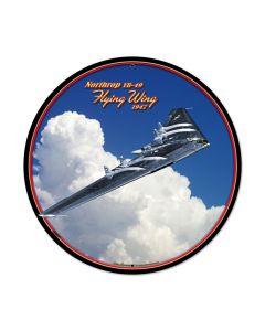 Flying Wing, Aviation, Round Metal Sign, 28 X 28 Inches