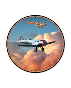 Northrop Alpha, Aviation, Round Metal Sign, 28 X 28 Inches
