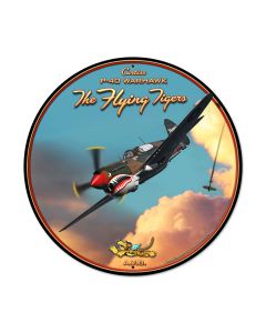Flying Tiger, Aviation, Round Metal Sign, 28 X 28 Inches