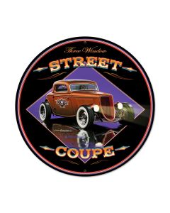 Street Coupe, Automotive, Round Metal Sign, 28 X 28 Inches