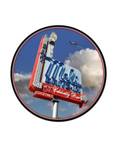 Mels Daytime, Bar and Alcohol, Round Metal Sign, 14 X 14 Inches