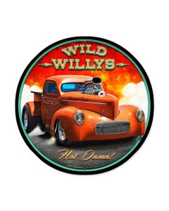 Wild Willys, Automotive, Round Metal Sign, 28 X 28 Inches