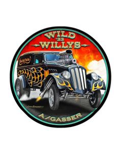 Wild Willys, Automotive, Round Metal Sign, 14 X 14 Inches