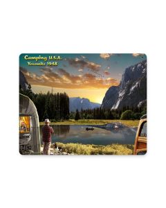 Camping USA 1948, Automotive, Metal Sign, 15 X 12 Inches