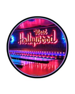 West Hollywood, Automotive, Round Metal Sign, 28 X 28 Inches