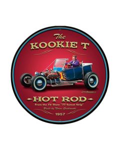 Kookie T, Automotive, Round Metal Sign, 28 X 28 Inches