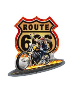 Route 666, Motorcycle, Metal Sign, 17 X 18 Inches