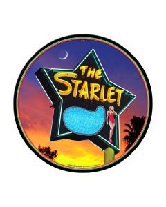 The Starlet, Travel, Round Metal Sign, 14 X 14 Inches