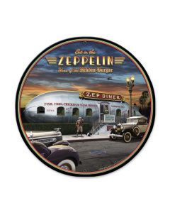 Eat In The Zep, Travel, Round Metal Sign, 28 X 28 Inches