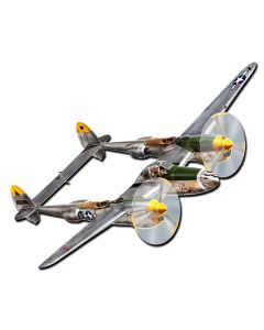P-38 Plane, Aviation, PLASMA, 16 X 14 Inches