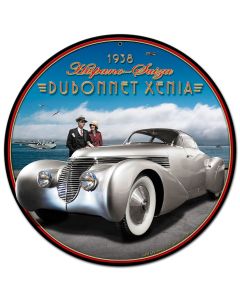 Dubonnet Xenia, Automotive, Round Metal Sign, 28 X 28 Inches