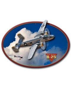 3-D B-25 MITCHEL BOMBER, Licensed Products/All American Art by Larry Grossman, 3D-METAL SIGN, 20 X 12 Inches