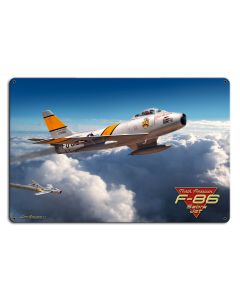 F-86 SABER JET 24X16, Licensed Products/All American Art by Larry Grossman, SATIN METAL SIGN, 24 X 16 Inches