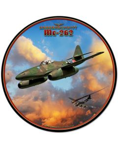 Me-262 Jet, Featured Artists/All American Art by Larry Grossman, Round, 28 X 28 Inches