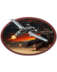 A-10 Warthog Oval Flat, Featured Artists/All American Art by Larry Grossman, Plasma, 17 X 12 Inches