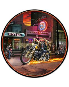 Highway To Hell, Featured Artists/All American Art by Larry Grossman, Round, 28 X 28 Inches