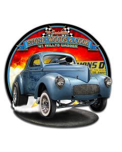 3-D 1941 S.W.C. Willys Gasser, Featured Artists/All American Art by Larry Grossman, Plasma, 19 X 18 Inches