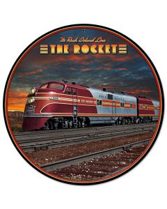 Rocket Train, Featured Artists/All American Art by Larry Grossman, Round, 14 X 14 Inches