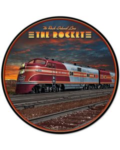 Rocket Train, Featured Artists/All American Art by Larry Grossman, Round, 28 X 28 Inches