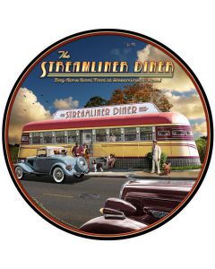 Streamliner Diner, Automobile, Round, 28 X 28 Inches