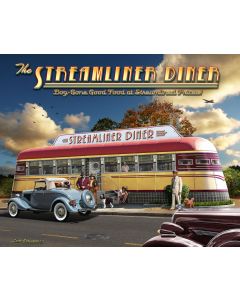 Streamliner Diner, Automobile, Satin, 24 X 30 Inches