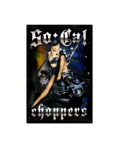 So Cal Choppers, Pinup Girls, Metal Sign, 24 X 36 Inches