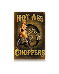 Hot Ass Choppers, Motorcycle, Vintage Metal Sign, 12 X 18 Inches