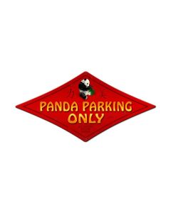 Panda Parking, Street Signs, Diamond Metal Sign, 22 X 14 Inches