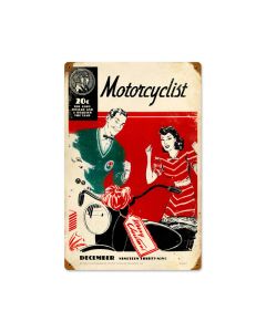 14580, Motorcycle, Vintage Metal Sign, 12 X 18 Inches