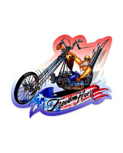 Freedom Flyer, Motorcycle, Custom Metal Shape, 17 X 15 Inches