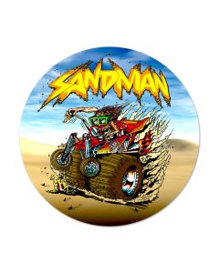 Sand Man, Automotive, Round Metal Sign, 14 X 14 Inches
