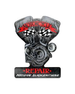 Motorcycle Repair, Motorcycle, Custom Metal Shape, 14 X 18 Inches