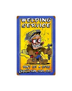 Welding Service, Automotive, Vintage Metal Sign, 16 X 24 Inches