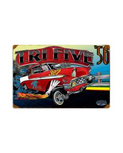 Chevy Trifive, Automotive, Vintage Metal Sign, 12 X 18 Inches