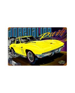 Adrenaline, Automotive, Vintage Metal Sign, 18 X 12 Inches