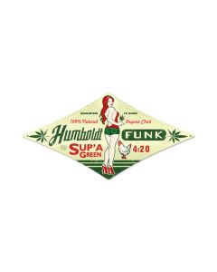 Humboldt Funk, Pinup Girls, Diamond Metal Sign, 12 X 24 Inches