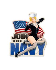 Join The Navy, Allied Military, Custom Metal Shape, 16 X 18 Inches