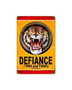 Defiance Tires, Motorcycle, Vintage Metal Sign, 12 X 18 Inches