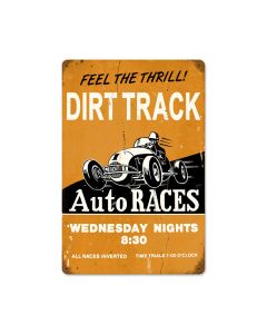 Dirt Track, Automotive, Vintage Metal Sign, 12 X 18 Inches