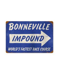 Bonneville Impound, Automotive, Vintage Metal Sign, 18 X 12 Inches