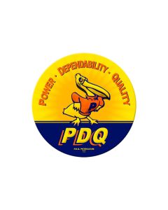 PDQ Duck, Automotive, Round Metal Sign, 14 X 14 Inches