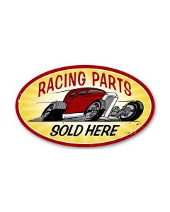 Racing Parts, Automotive, Oval Metal Sign, 14 X 24 Inches