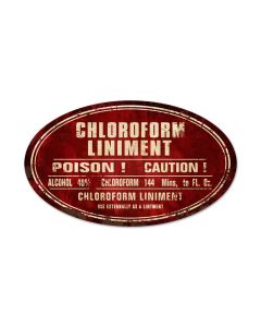 Chloroform Liniment, Home and Garden, Oval Metal Sign, 24 X 14 Inches