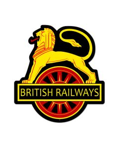 British Railways, Train and Rail, Custom Metal Shape, 18 X 21 Inches