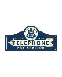 Telephone Paystation, Home and Garden, Custom Metal Shape, 26 X 12 Inches