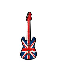 British Guitar, Sports and Recreation, Custom Metal Shape, 8 X 24 Inches