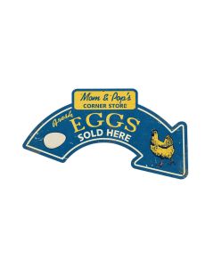 Eggs Arrow, Food and Drink, Custom Metal Shape, 21 X 10 Inches